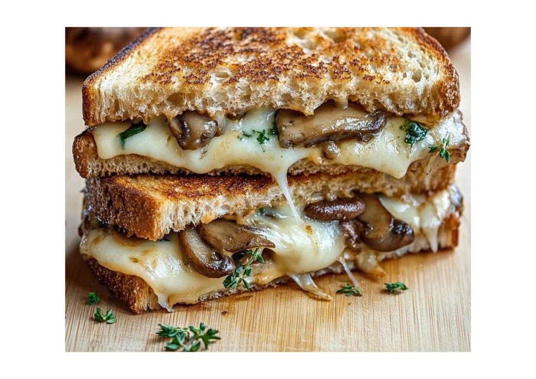Mushroom Grilled Cheese Sandwich Recipe: High-Protein, Low-Calorie Snack